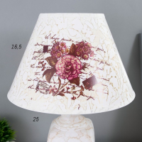 Лампа настольная керамика "Букет с пионами" прямоугольная Е14 220В 42х25х25 см RISALUX