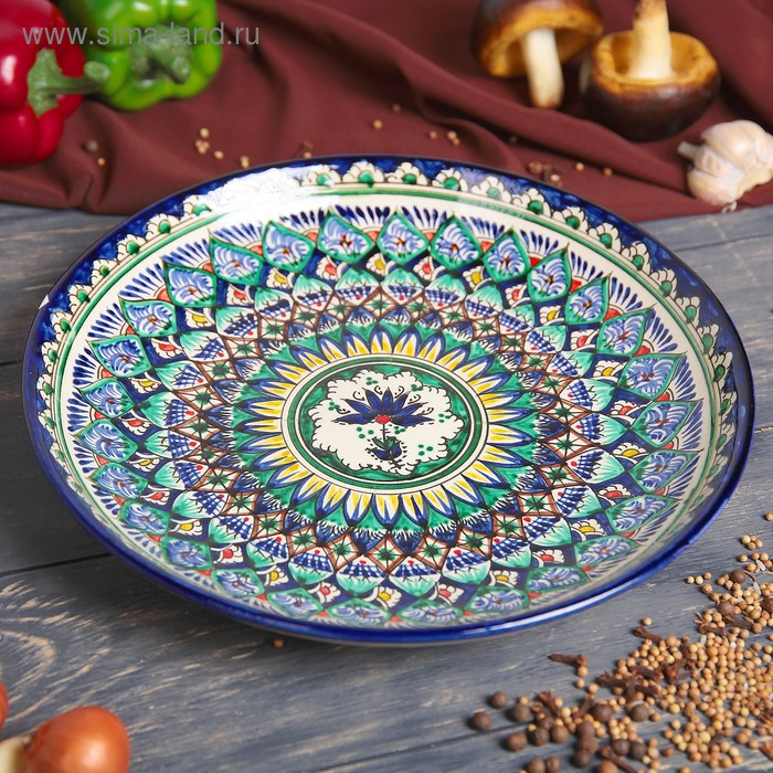Ляган Риштанская Керамика Ляган Риштанская Керамика "Узоры", 28 см, МИКС