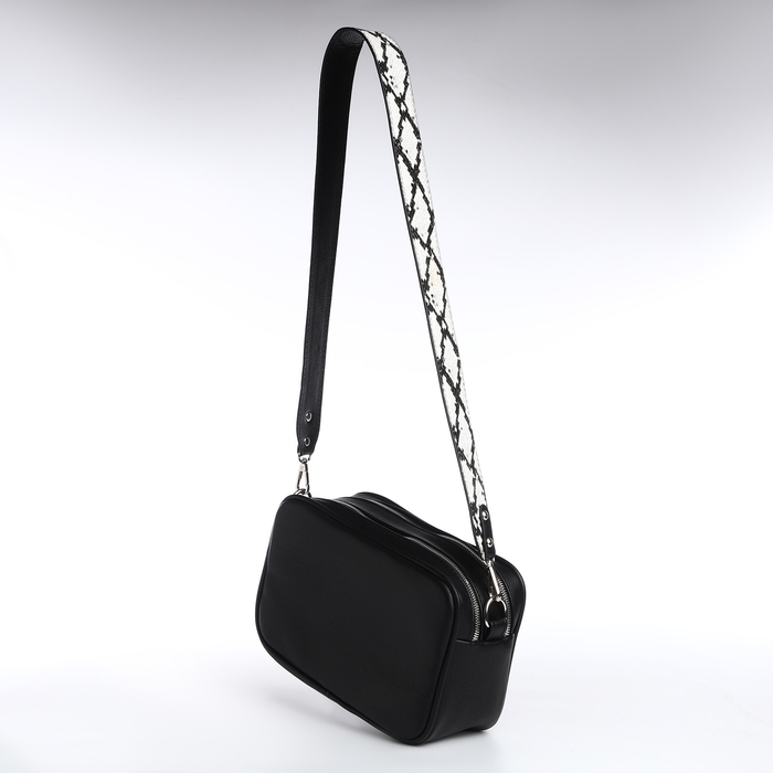 Сумка женская кросс-боди на молнии TEXTURA, маленький размер, цвет чёрный Сумка женская кросс-боди на молнии TEXTURA, маленький размер, цвет чёрный