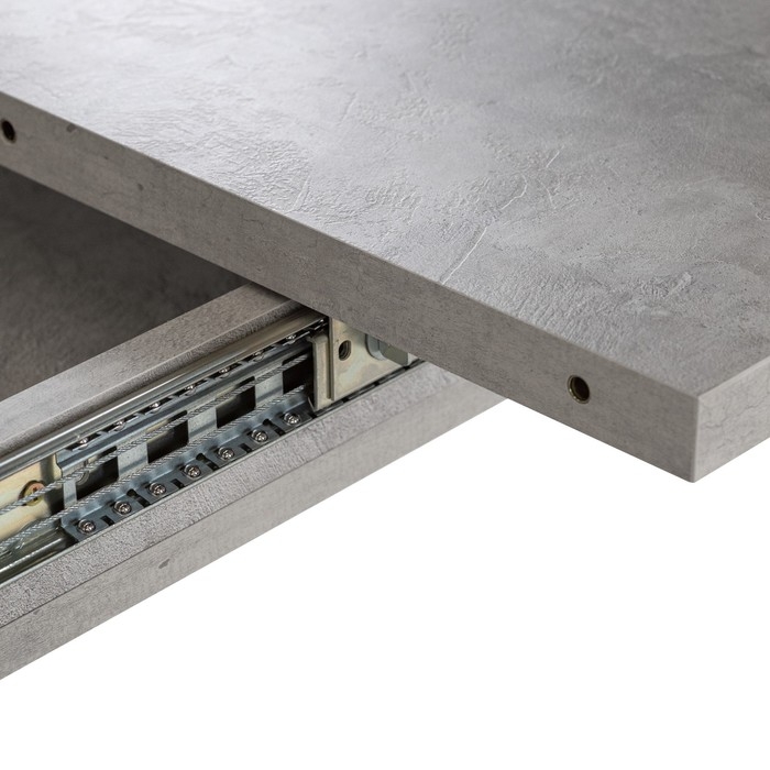 Стол кухонный раскладной Аврора, 1200(1600)х750х755, Цемент светлый/Белый