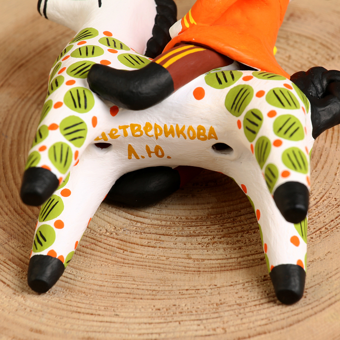 Дымковская игрушка "Всадник - офицер", 16 см,  микс