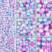 Бусины в шкатулке "Градиент голубо-сиреневый" 12 делений 10х13,5х1,8 см