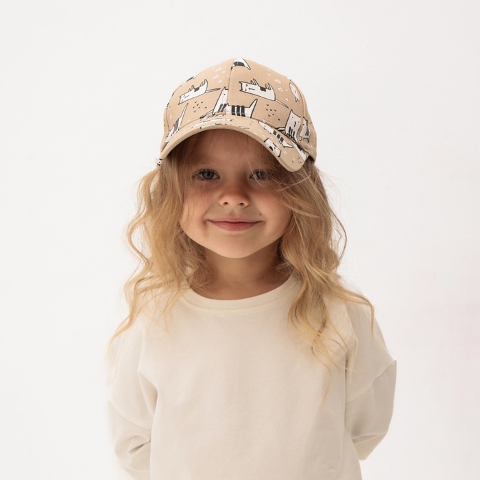 Кепка детская MINAKU "Коты", цвет бежевый, р-р 50