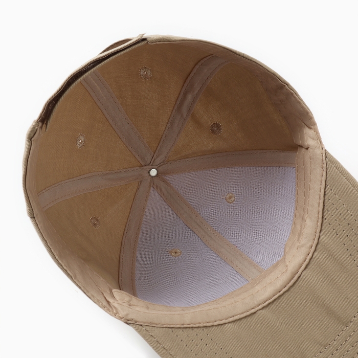 Кепка однотонная MINAKU, цвет бежевый, р-р 52-54