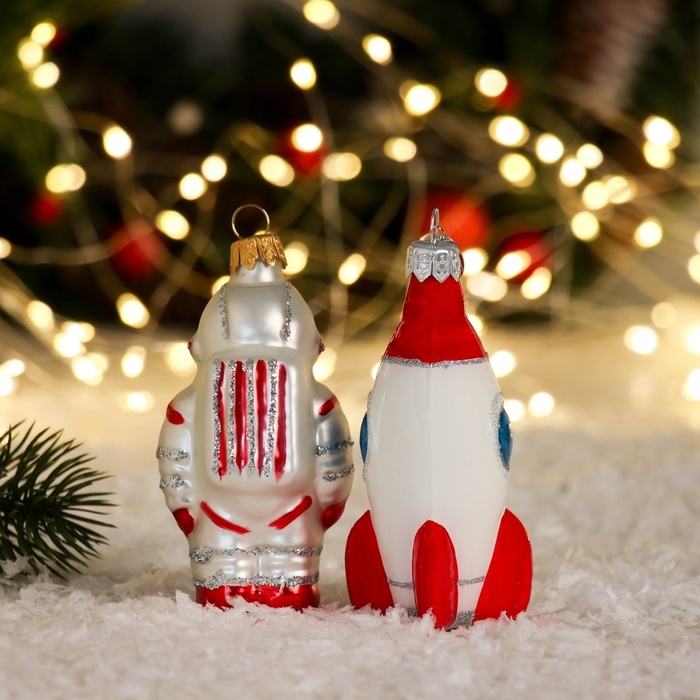 Набор Набор "Космический", из 2 фигурок (h-11 см, h-10 см) в подарочной упаковке