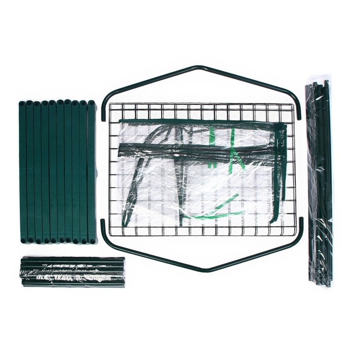 Парник-стеллаж, 2 полки (сетка), 125 &times; 59 &times; 39 см, металлический каркас d = 16 мм, чехол плёнка 80 мкм