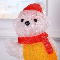 Светодиодная фигура &laquo;Мишка на доске&raquo; 25 &times; 35 &times; 19 см, акрил, 50 LED, 220 В, свечение белое