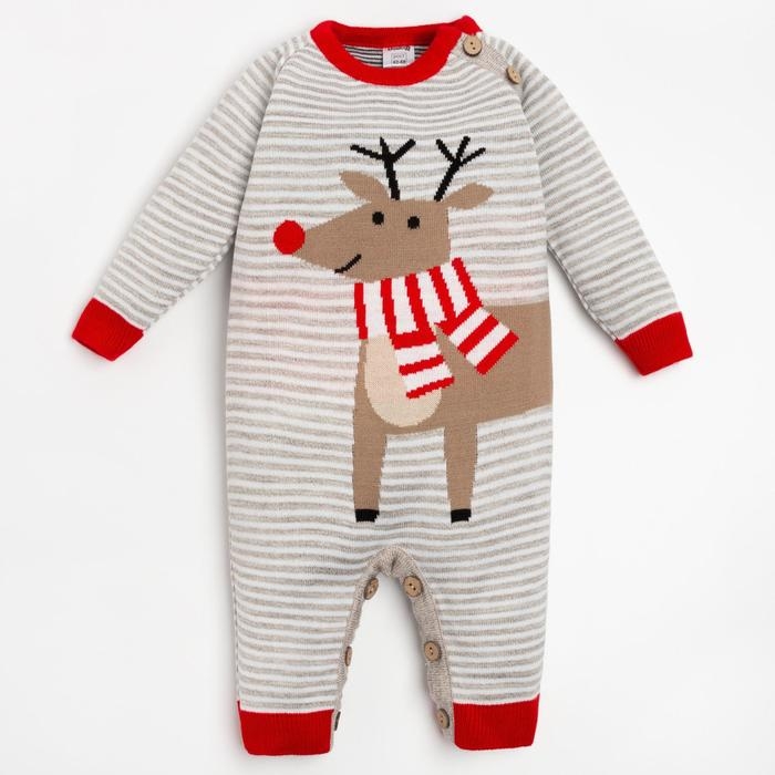 Комбинезон вязаный Крошка Я "Олень" рост 62-68 см