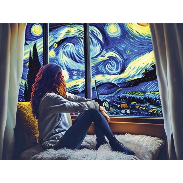Картина по номерам в тубусе &laquo;С видом на звездную ночь&raquo;, 30 х 40 см