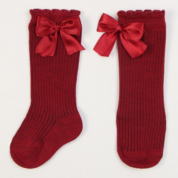 Гольфы Крошка Я «Бантик» 10-12 см, вишневый Гольфы Крошка Я «Бантик» 10-12 см, вишневый