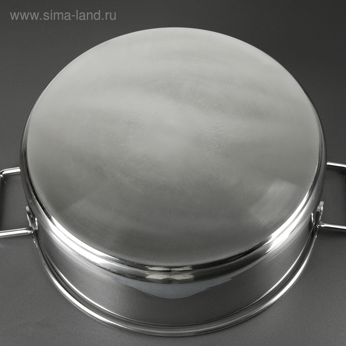 Кастрюля &laquo;Общепит&raquo;, 16 л, d=40 см, h=15 см, металлическая крышка, с теплораспределительным слоем, индукция