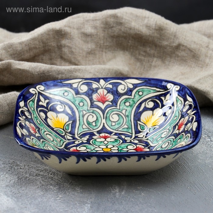 Салатница Риштанская Керамика Салатница Риштанская Керамика "Цветы", 19 см, микс