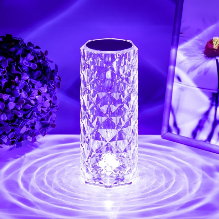 Настольная лампа с ПДУ "Призма" LED RGB АКБ 9,5х9х21,5 см RISALUX