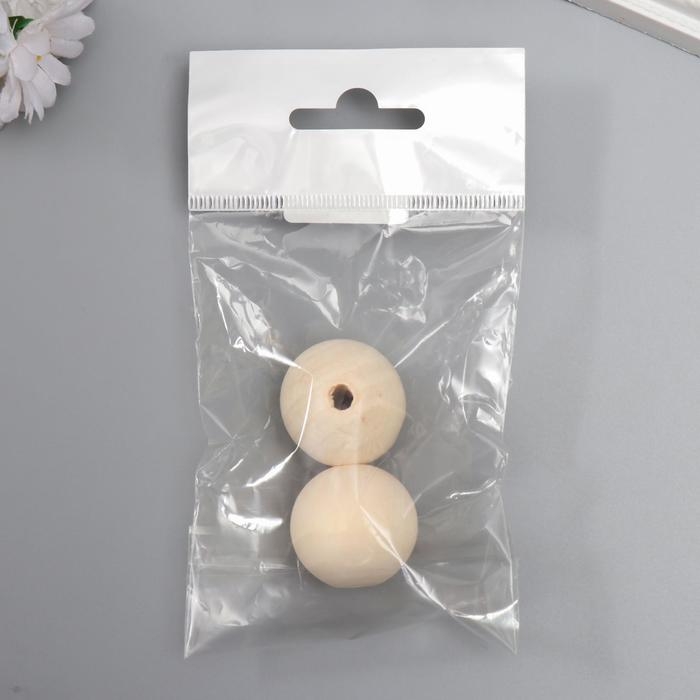 Бусины деревянные d=30 мм (набор 2 шт) без покрытия Бусины деревянные d=30 мм (набор 2 шт) без покрытия