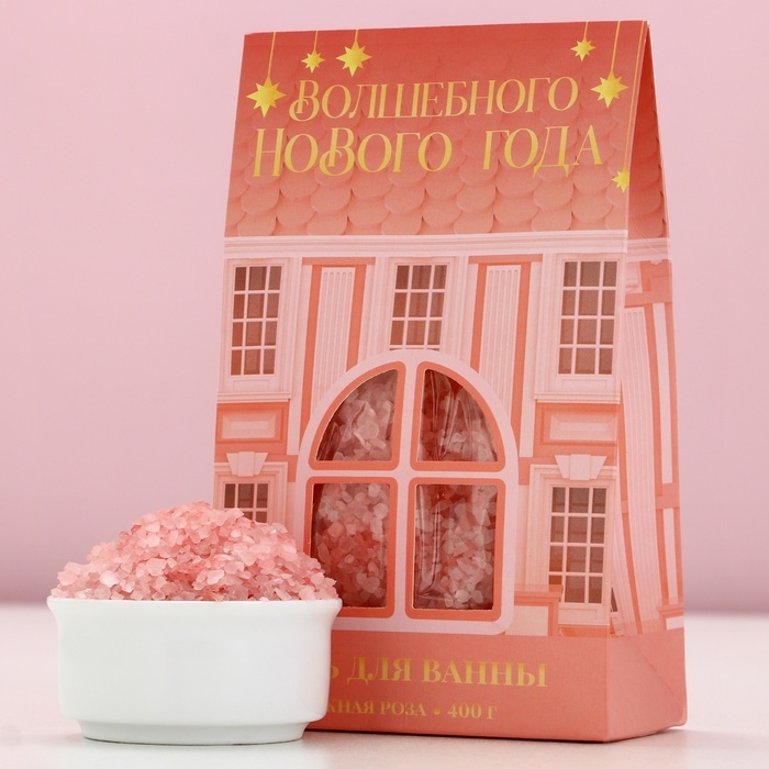 Соль для ванны &laquo;Волшебного Нового Года!&raquo;, 400 г, аромат нежной розы, ЧИСТОЕ СЧАСТЬЕ