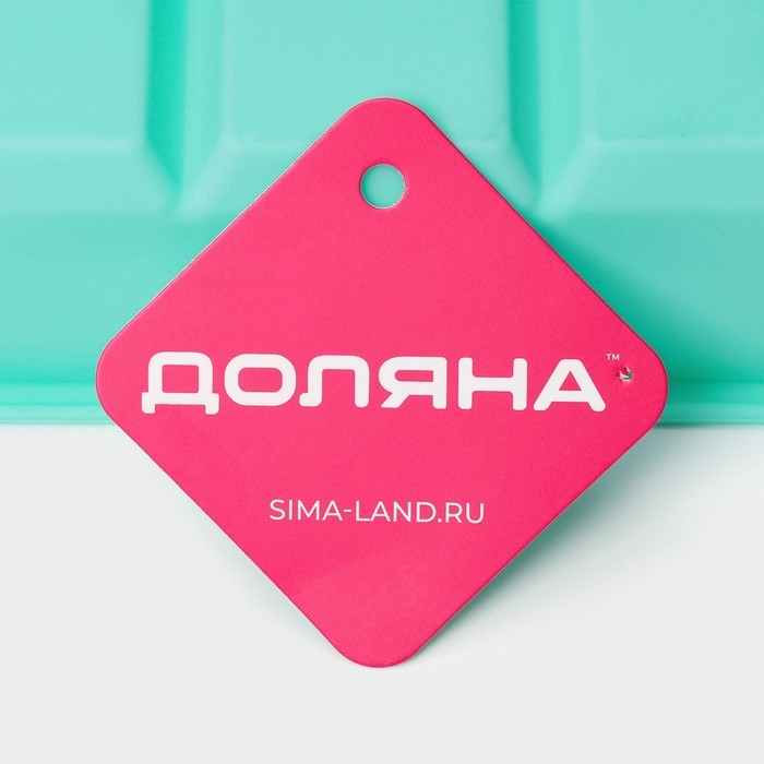 Форма для льда Доляна «Кубик», силикон, 16,5×11,5×5 см, 6 ячеек (5×5 см), цвет бирюзовый Форма для льда Доляна «Кубик», силикон, 16,5×11,5×5 см, 6 ячеек (5×5 см), цвет бирюзовый