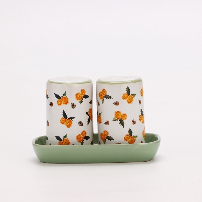 Новый год. Набор для специй &laquo;Апельсины&raquo;, 12 х 6,5 х 7 см