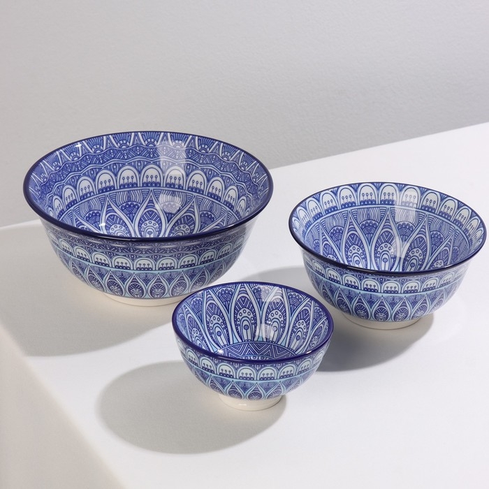 Салатник керамический Доляна «Мавлон», 350 мл, d=12,5 см, цвет синий Салатник керамический Доляна «Мавлон», 350 мл, d=12,5 см, цвет синий