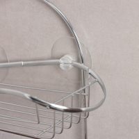 Полка 2-х ярусная на присоске Доляна «Волна», 25×11×45 см, 2 крючка, цвет хромированный Полка 2-х ярусная на присоске Доляна «Волна», 25×11×45 см, 2 крючка, цвет хромированный