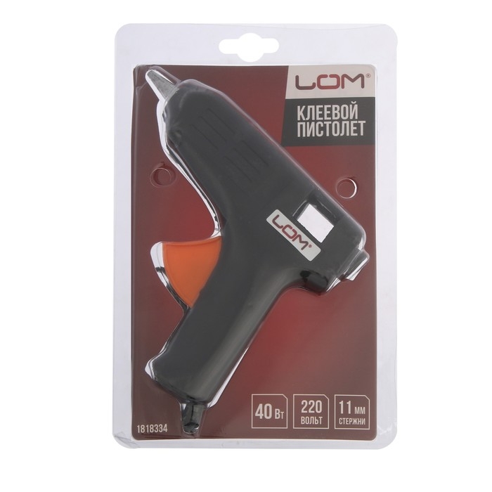 Клеевой пистолет ЛОМ, 40 Вт, 220 В, 11 мм