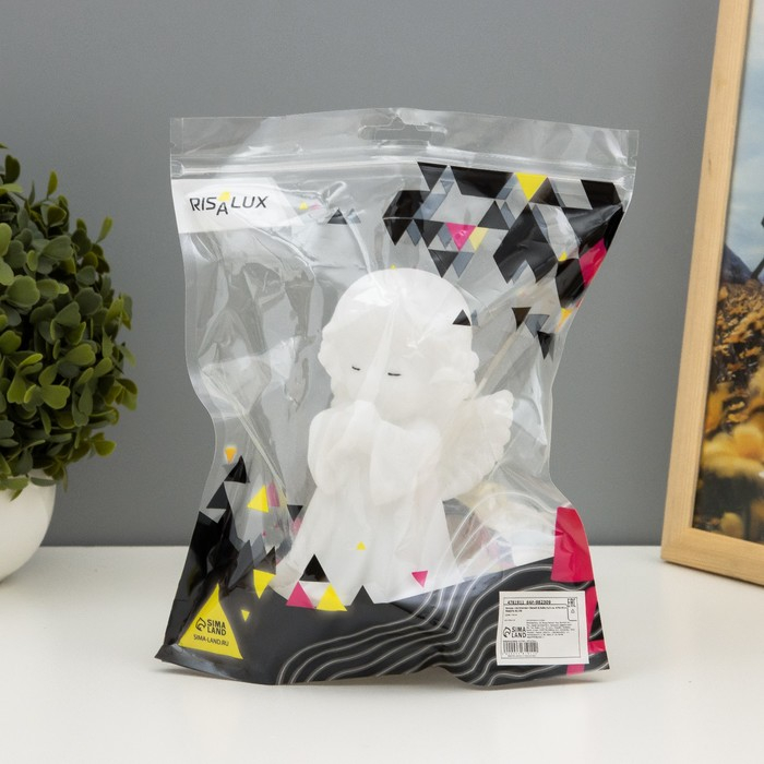 Ночник Ночник "Ангелочек" LED батарейки 3xLR белый 8,5х8х14,5 см RISALUX