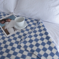 Одеяло байковое 140х205см, синий, хл80%, полиэфир20%, 420г/м