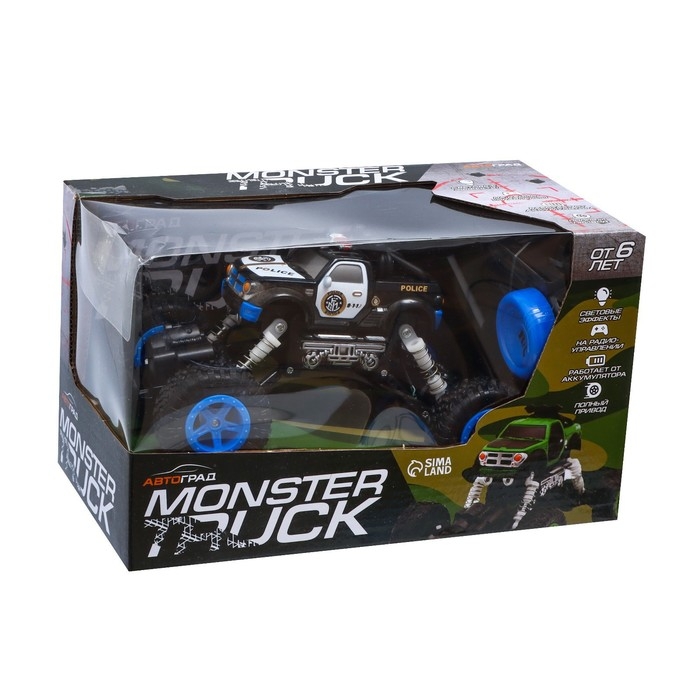 Джип радиоуправляемый &laquo;Полиция&raquo;, работает от аккумулятора, цвет чёрный