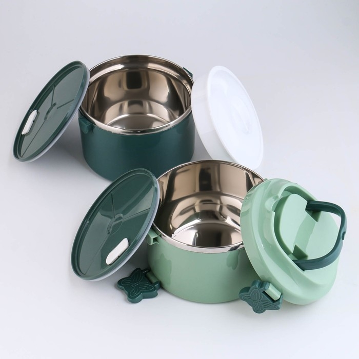 Ланч бокс с отделениями для еды, контейнер для еды "Милави", 2 уровня