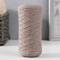 Шнур для вязания без сердечника 70% хлопок, 30% полиэстер 1мм 200м/60&plusmn;10гр (04-темно-бежев)