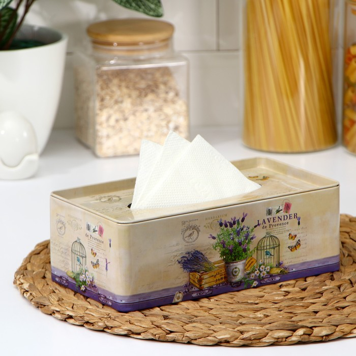 Подставка для салфеток &laquo;Лаванда&raquo;, 21,5&times;12&times;7,2 см