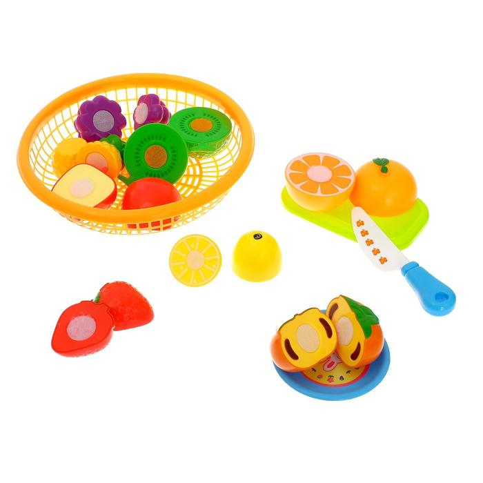 Набор продуктов-нарезка &laquo;Поварёнок&laquo; в корзинке, на липучках, 12 предметов, цвета МИКС