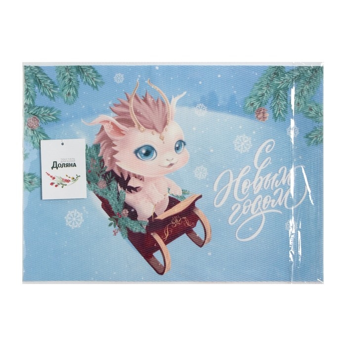 Салфетка новогодняя на стол Доляна &laquo;С Новым Годом&raquo;, 40х29см