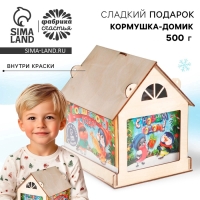 Сладкий детский подарок &laquo;Волшебного года&raquo;: конфеты 500 г, краски 12 цветов, кормушка