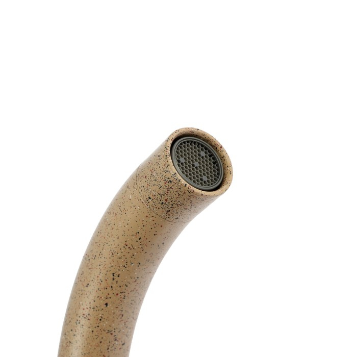 Cмеситель для кухни Accoona A4594KE, однорычажный, высокий излив, латунь, цвет песочный