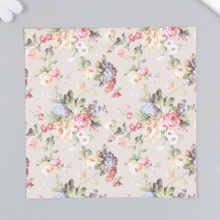 Набор бумаги для скрапбукинга 12 листов 12 дизайнов "Летнее цветение" 160 гр 15,2х15,2 см