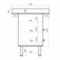 Комод пеленальный детский Benny, ЛДСП, 80х88х69 см., 2 ящика, цвет белый/кашемир