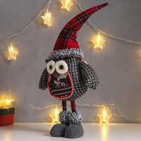 Кукла интерьерная "Совёнок в клетчатом колпаке и оленями на пузике" 49 см Кукла интерьерная "Совёнок в клетчатом колпаке и оленями на пузике" 49 см