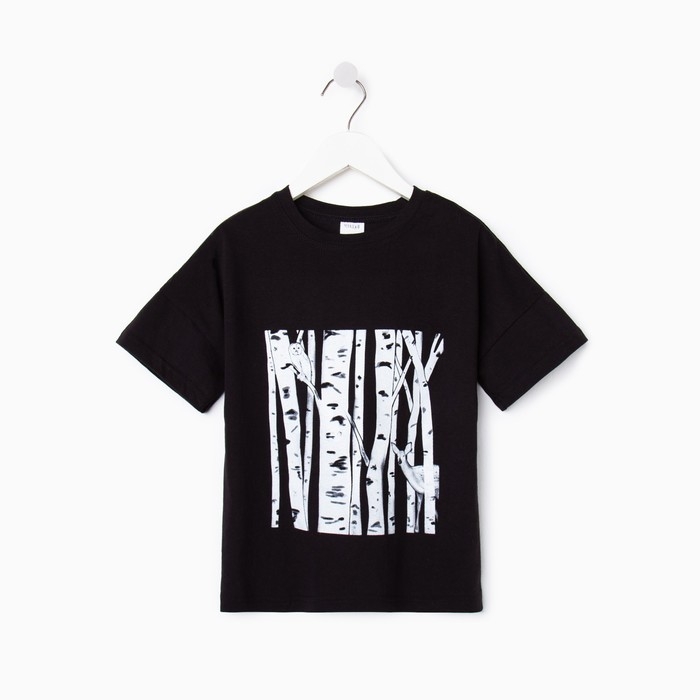 Футболка детская MINAKU «Берёза», цвет чёрный, рост 152 Футболка детская MINAKU «Берёза», цвет чёрный, рост 152