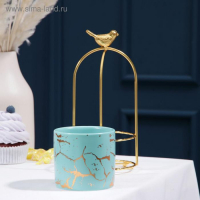 Конфетница керамическая «Изумруд. Птичка», 220 мл, 9×20,5 см Конфетница керамическая «Изумруд. Птичка», 220 мл, 9×20,5 см