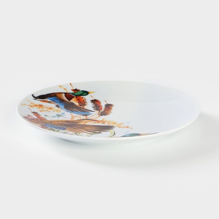 Тарелка фарфоровая &laquo;Сезон охоты&raquo;, d=24 см, рисунок микс, цвет белый