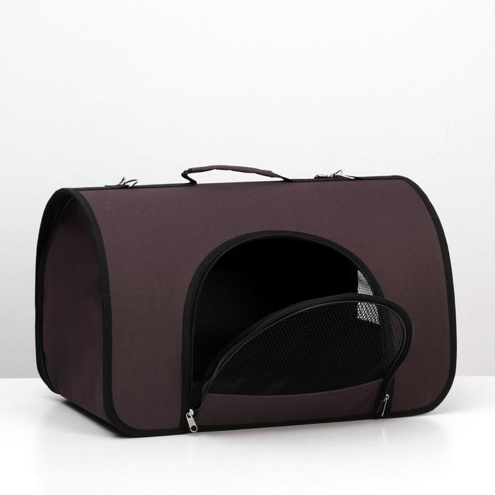 Сумка - переноска для животных, 2 входа, 46 х 28,5 х 30 см, коричневая Сумка - переноска для животных, 2 входа, 46 х 28,5 х 30 см, коричневая