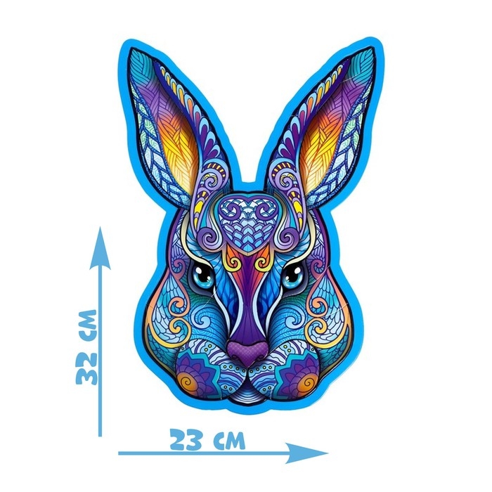 Фигурный пазл &laquo;Заяц&raquo;, на подложке, 56 деталей