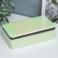 Шкатулка кожзам для украшений "Рептилия. Жёлто-зелёный перламутр" 6х9,8х18,5 см Шкатулка кожзам для украшений "Рептилия. Жёлто-зелёный перламутр" 6х9,8х18,5 см