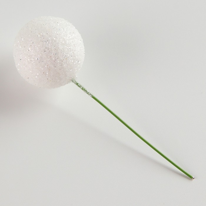 Фигурка для поделок и декора на проволоке &laquo;Шар&raquo;, набор 15 шт., размер 1 шт. &mdash; 3 &times; 9 см, цвет белый