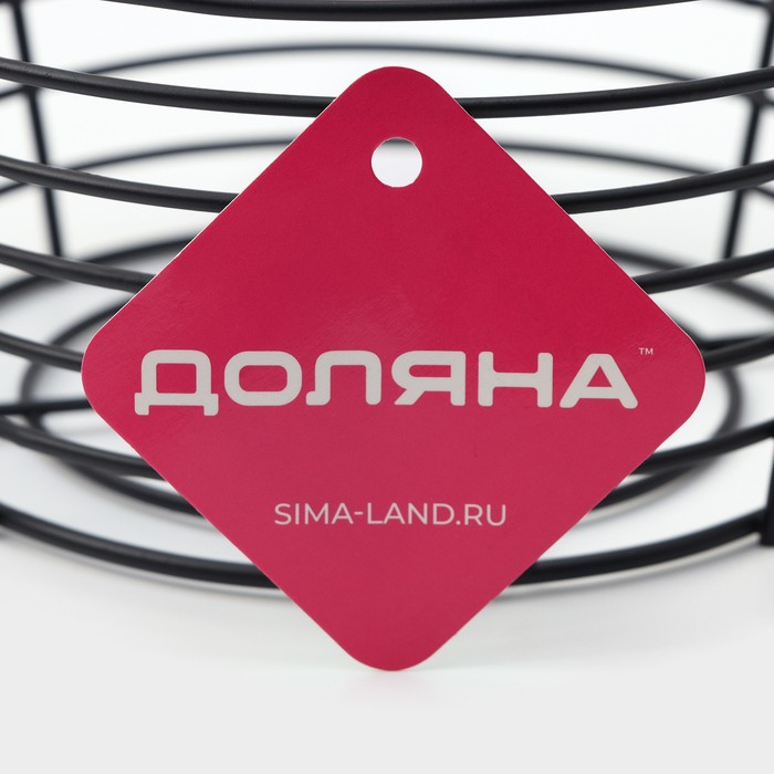 Фруктовница Доляна, 19,5&times;19,5&times;13 см, цвет чёрный