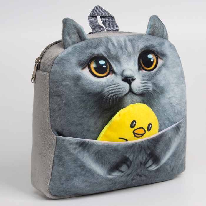 Рюкзак детский для девочки &laquo;Котик&raquo; с цыпленком