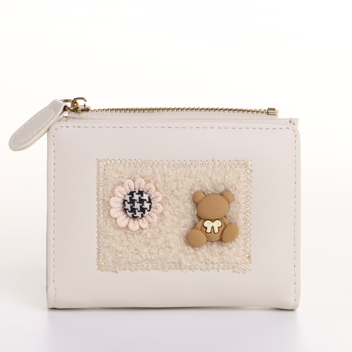 Кошелёк женский на кнопке, цвет бежевый Кошелёк женский на кнопке, цвет бежевый