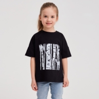 Футболка детская MINAKU &laquo;Берёза&raquo;, цвет чёрный, рост 146