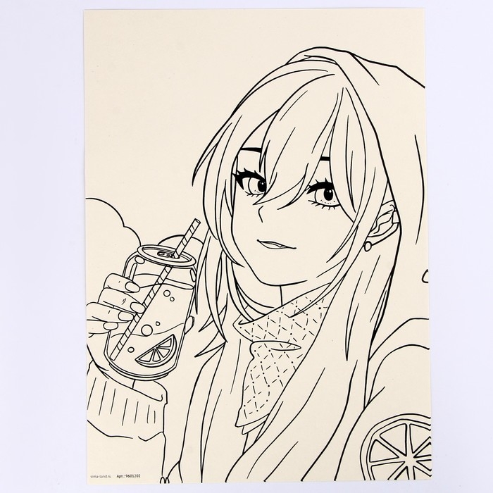 Набор для скетчинга &laquo;Аниме. Девочка и птица&raquo;, на акварельной бумаге