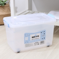 Контейнер для хранения с крышкой RICCO, 35 л, 50&times;31&times;28 см, на колёсах, прозрачный